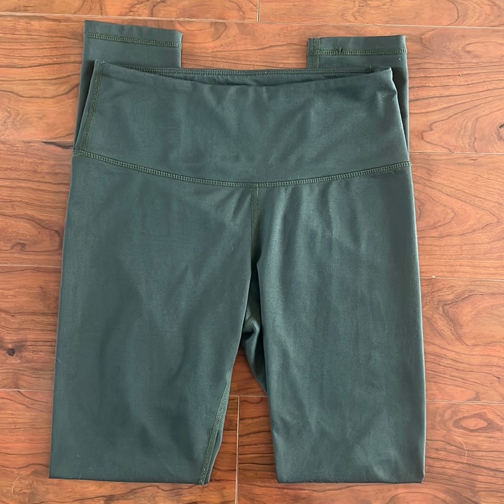 Zella Olive Green Full Length High Waist Workout Leggings Exercise Pants